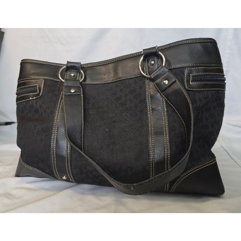 NY&C New York & Company Black Logo Tote Shoulder Bag Purse Handbag